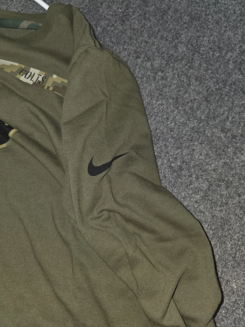 Nike NFL Olive Green Colts Long Sleeve Dri-FIT Shirt